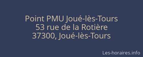 Point PMU Joué-lès-Tours