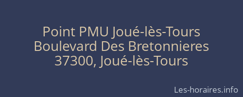 Point PMU Joué-lès-Tours