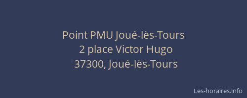 Point PMU Jou&eacute;-l&egrave;s-Tours