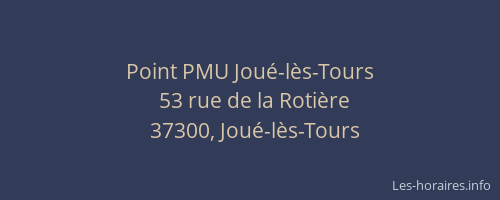 Point PMU Joué-lès-Tours