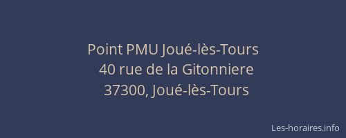 Point PMU Joué-lès-Tours