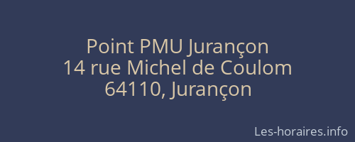 Point PMU Jurançon