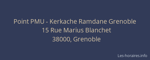 Point PMU - Kerkache Ramdane Grenoble