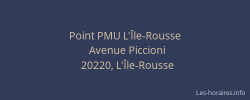 Point PMU L'Île-Rousse
