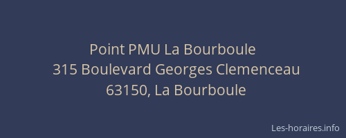 Point PMU La Bourboule