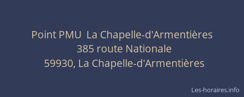 Point PMU  La Chapelle-d'Armentières