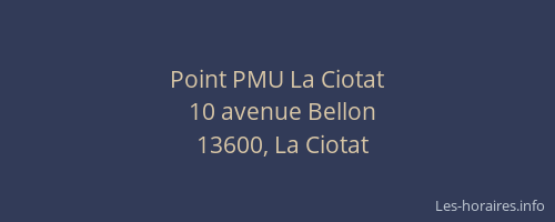 Point PMU La Ciotat