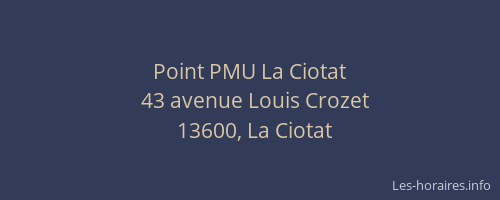 Point PMU La Ciotat