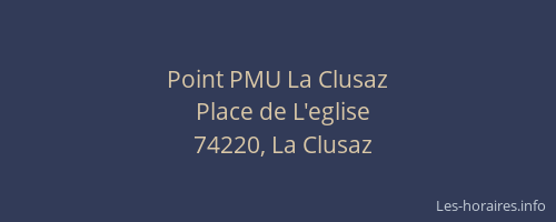 Point PMU La Clusaz