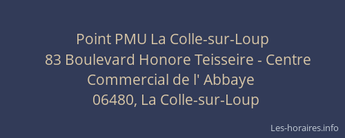 Point PMU La Colle-sur-Loup