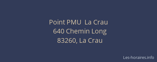 Point PMU  La Crau