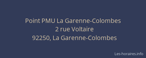 Point PMU La Garenne-Colombes