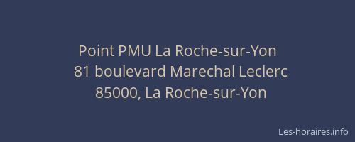 Point PMU La Roche-sur-Yon