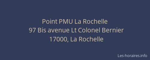 Point PMU La Rochelle