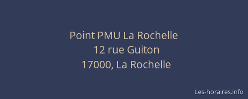 Point PMU La Rochelle