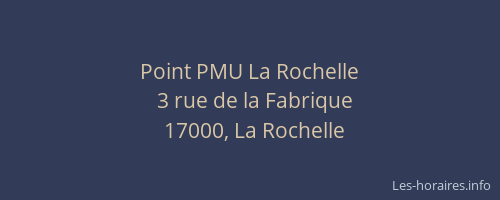 Point PMU La Rochelle