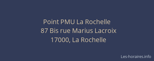 Point PMU La Rochelle