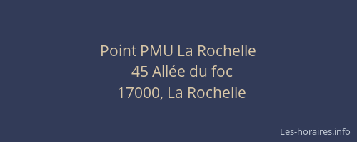Point PMU La Rochelle