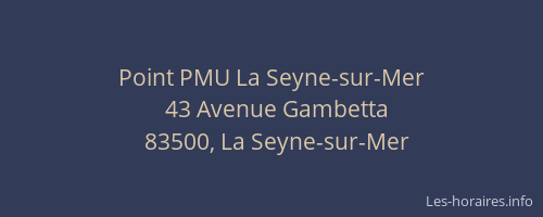 Point PMU La Seyne-sur-Mer