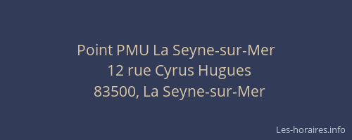 Point PMU La Seyne-sur-Mer