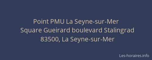 Point PMU La Seyne-sur-Mer
