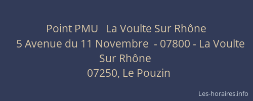 Point PMU   La Voulte Sur Rhône