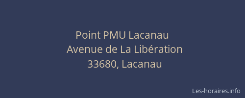 Point PMU Lacanau