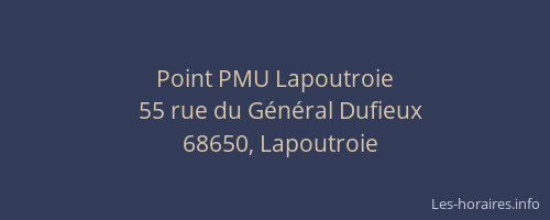 Point PMU Lapoutroie