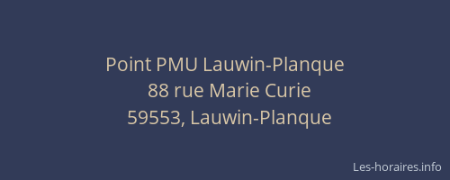 Point PMU Lauwin-Planque
