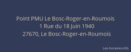 Point PMU Le Bosc-Roger-en-Roumois