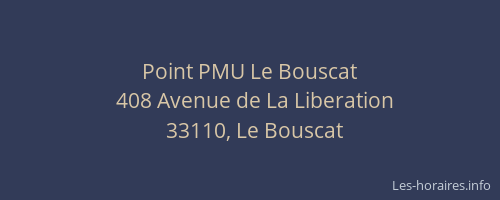 Point PMU Le Bouscat