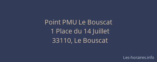 Point PMU Le Bouscat