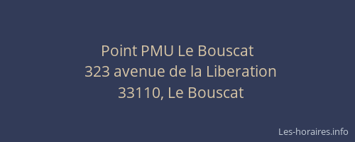 Point PMU Le Bouscat