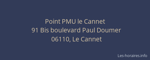 Point PMU le Cannet