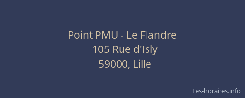 Point PMU - Le Flandre