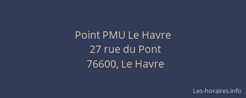 Point PMU Le Havre