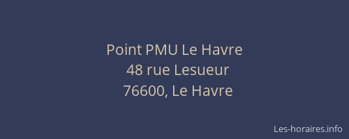 Point PMU Le Havre