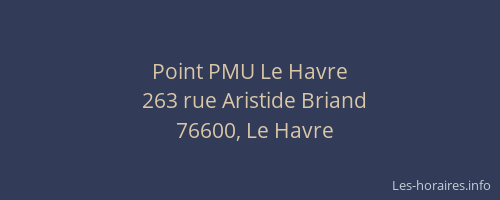 Point PMU Le Havre