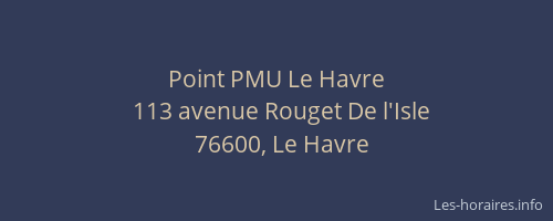 Point PMU Le Havre