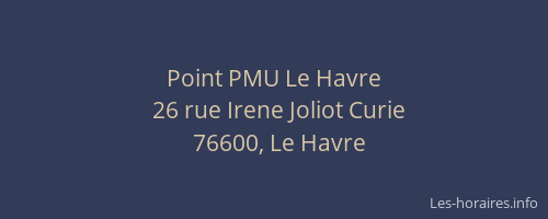 Point PMU Le Havre