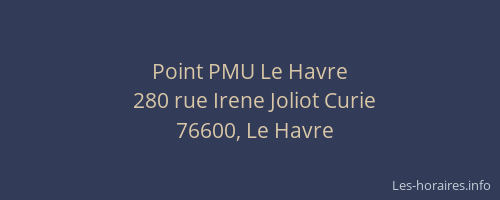 Point PMU Le Havre