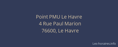 Point PMU Le Havre