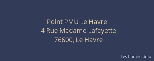 Point PMU Le Havre