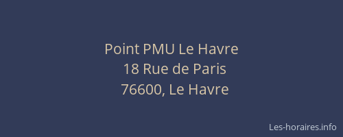 Point PMU Le Havre