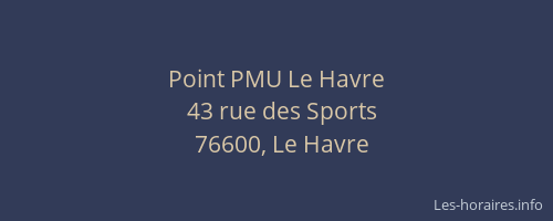 Point PMU Le Havre