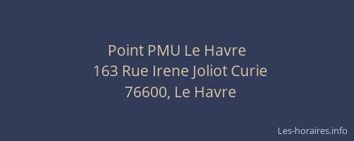 Point PMU Le Havre