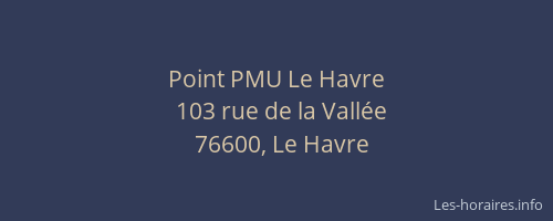 Point PMU Le Havre