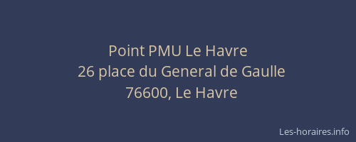 Point PMU Le Havre