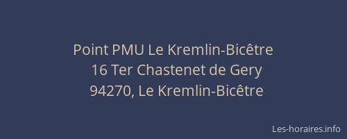 Point PMU Le Kremlin-Bic&ecirc;tre