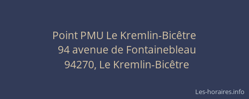 Point PMU Le Kremlin-Bicêtre